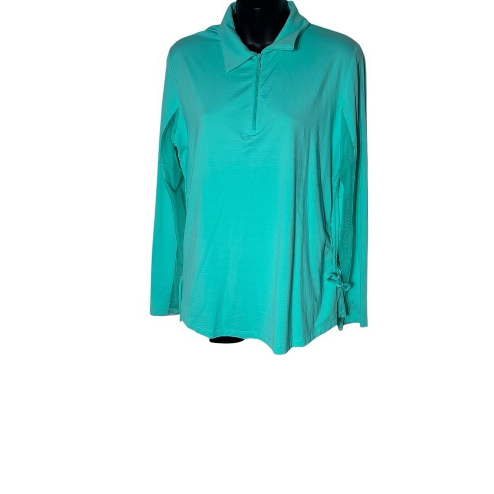 Ibkul women’s large half zip long sleeve mesh panel cinch sides golf top outdoor